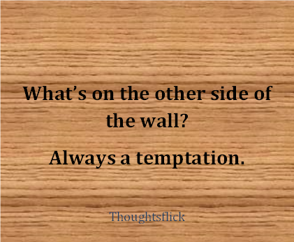 What's on the other side of the wall? Always a temptation.